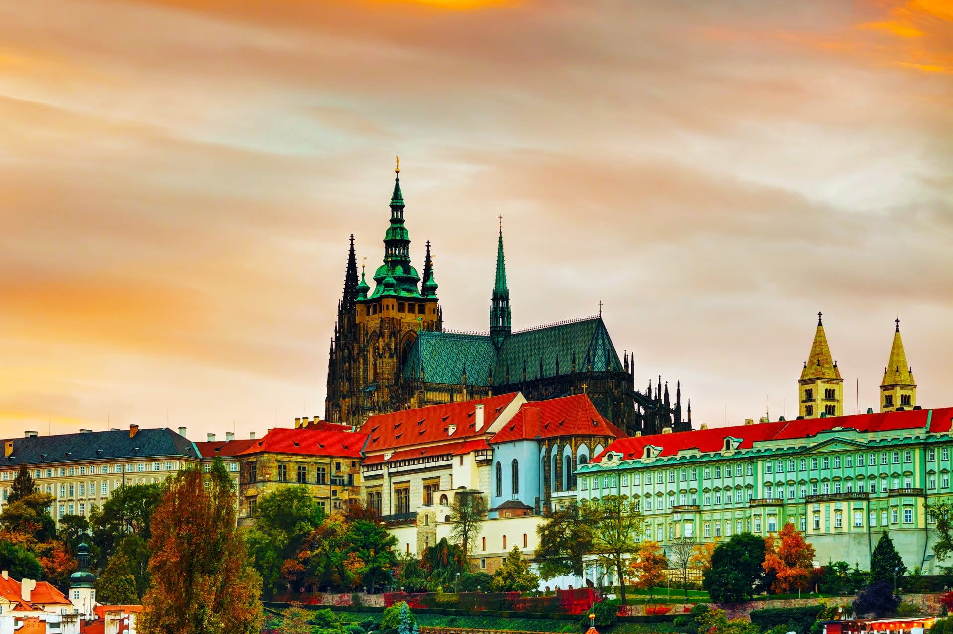 Prague Castle at sunset